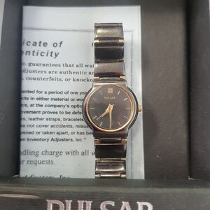 Pulsar Black and Gold Classic Timepiece